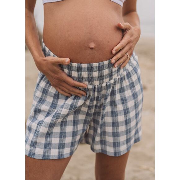 Hatch 'The Willa' White Crinkle Maternity Short Size 0 - Picture 1 of 5